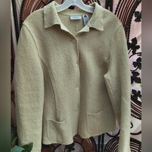 Lord & Taylor Women's Pale Green Sweater Jacket